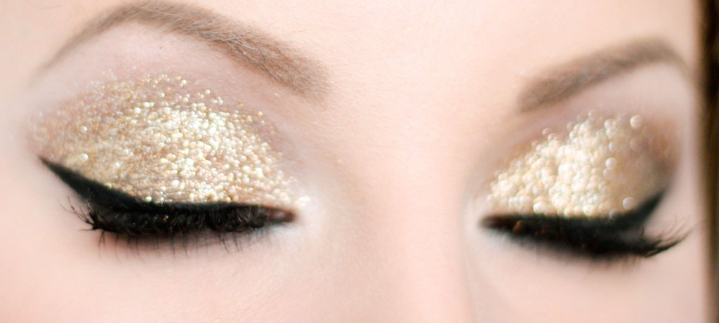Gold glitter New Year's make-up