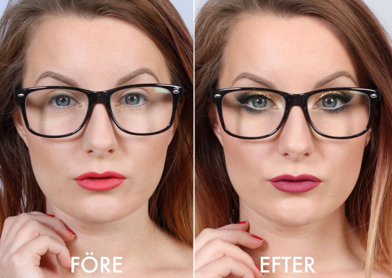 New Year's make-up for glasses