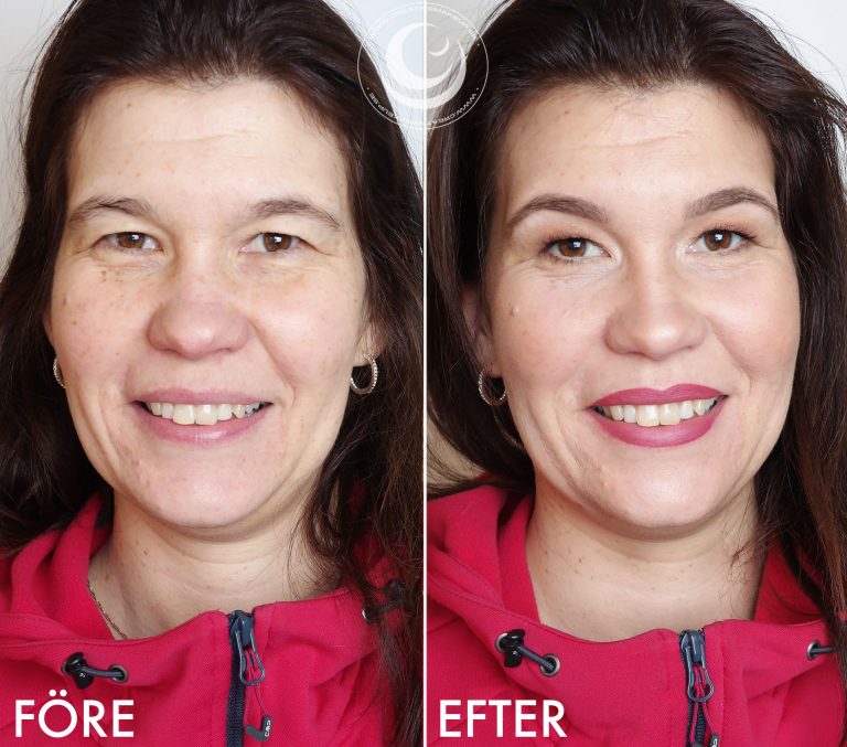 Lifting everyday makeup before & after