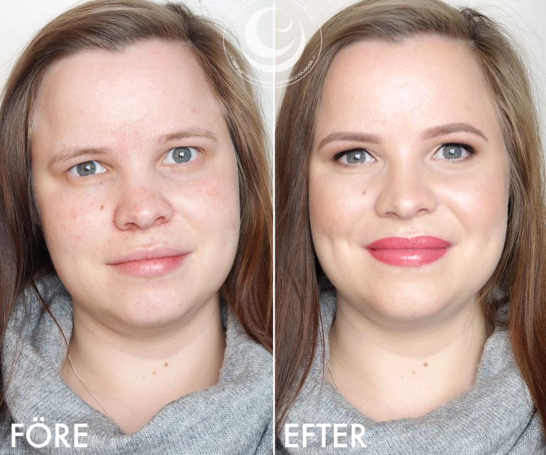 Somriga läppar på sminkkund